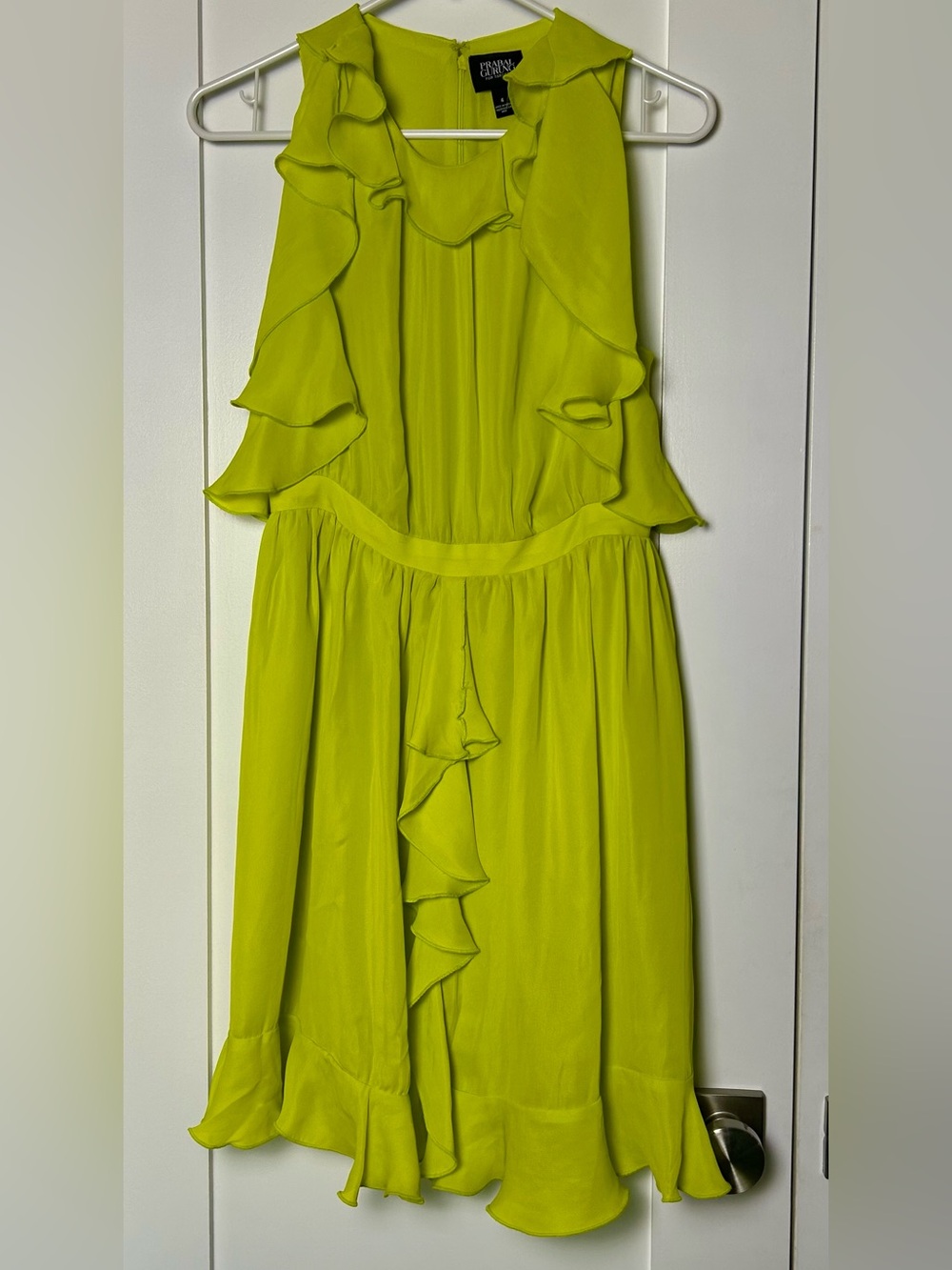 Prabal Gurung for Target Sulfur Spring Lime Green Ruffle Dress Sz 4